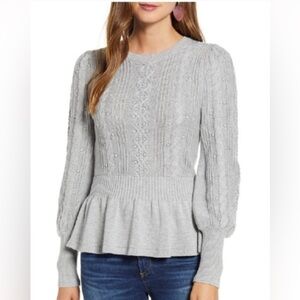 Rachel Parcell Light Gray Knit Sweater